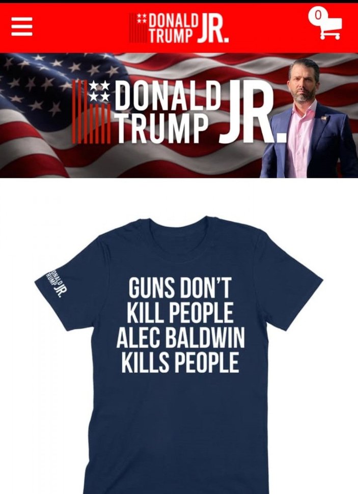 Donald Trump’ın oğlu, Baldwin’in olayıyla ilgili tişörtleri satmaya başladı -5