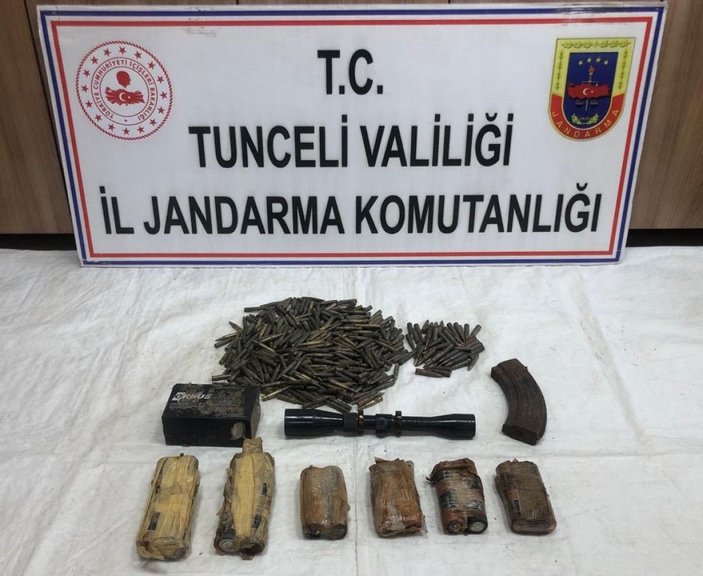 Tunceli'de teröristlerce kullanılan sığınakta mühimmat ele geçirildi -1