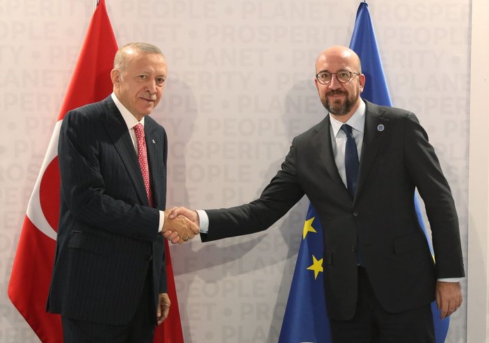 Cumhurbaşkanı Erdoğan, AB Konseyi Başkanı Michel ile görüştü -1