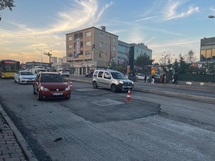 Ümraniye'de bu yola giren hasarlı çıktı -9