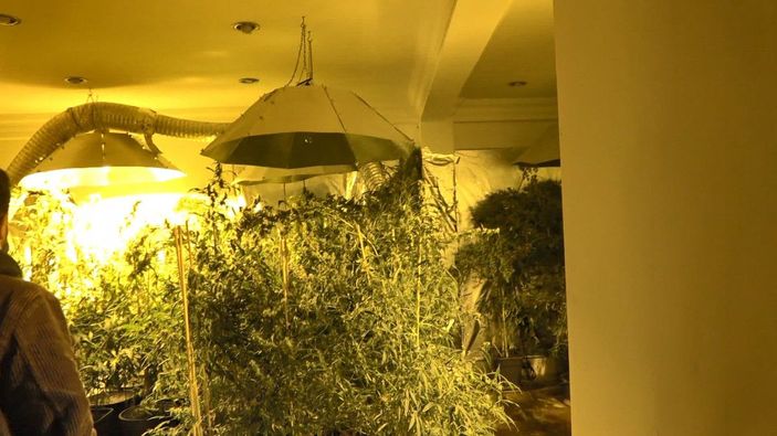 Eyüpsultan'da uyuşturucu serasına çevrilen depoya baskın -4