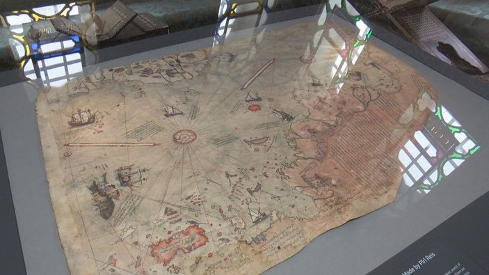 Piri Reis'in dünya haritası yeniden Topkapı Sarayı'nda sergilenmeye başlandı -9