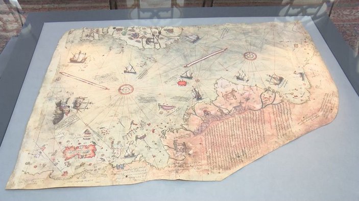 Piri Reis'in dünya haritası yeniden Topkapı Sarayı'nda sergilenmeye başlandı -1