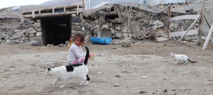 4 yaşındaki depremzede Hira, ekmeğini kedilerle paylaştı -2