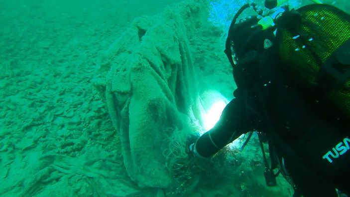 Çanakkale Boğazı'ndan 250 kilo hayalet ağ temizlendi -2