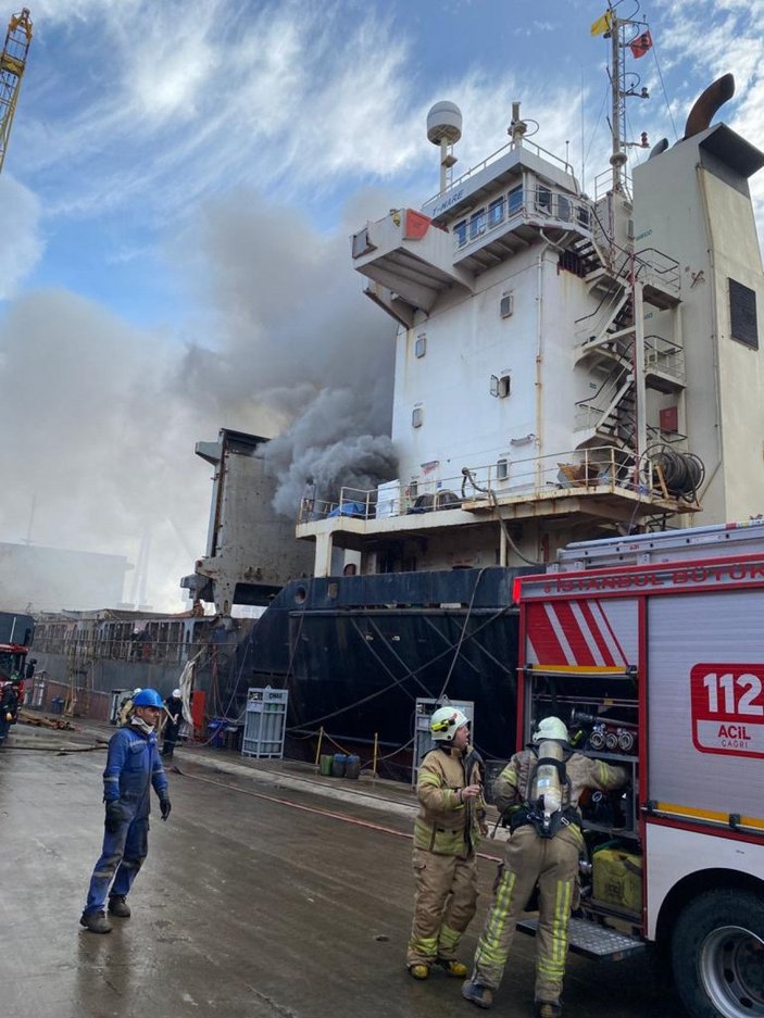 Tuzla'da tersanedeki gemide yangın-2 -3