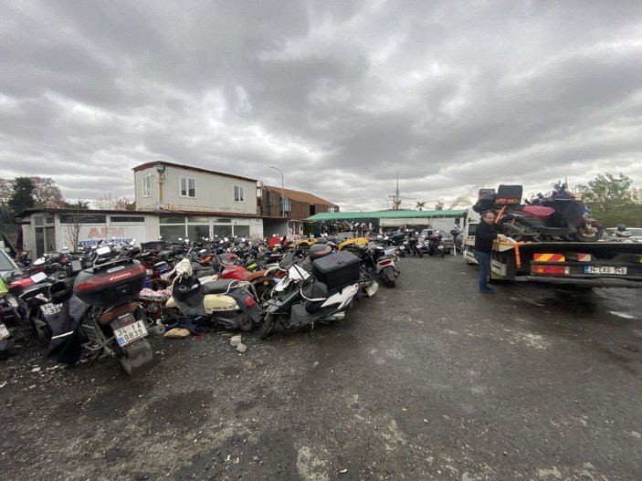 Yasağa rağmen kullanılan 90 motosiklet otoparka çekildi -5