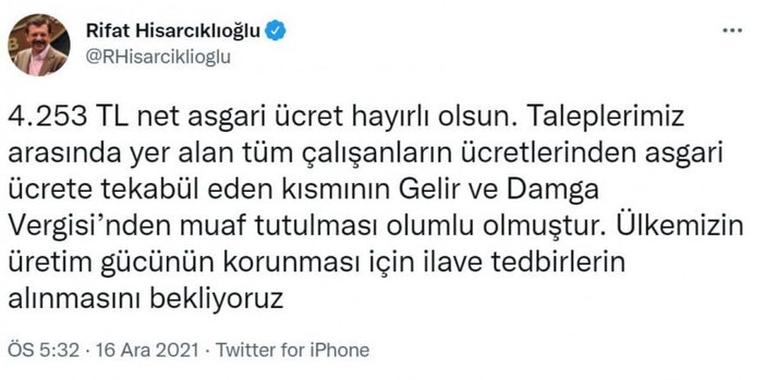 TOBB Başkanı Hisarcıklıoğlu’dan ‘asgari ücret’ açıklaması -2