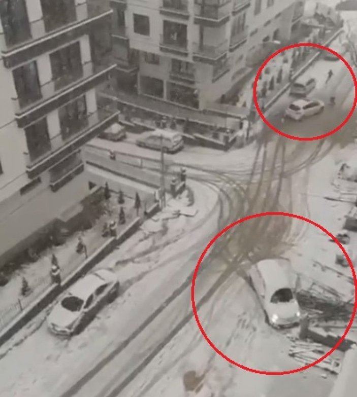 Ankara'da kar kazaları kamerada -2