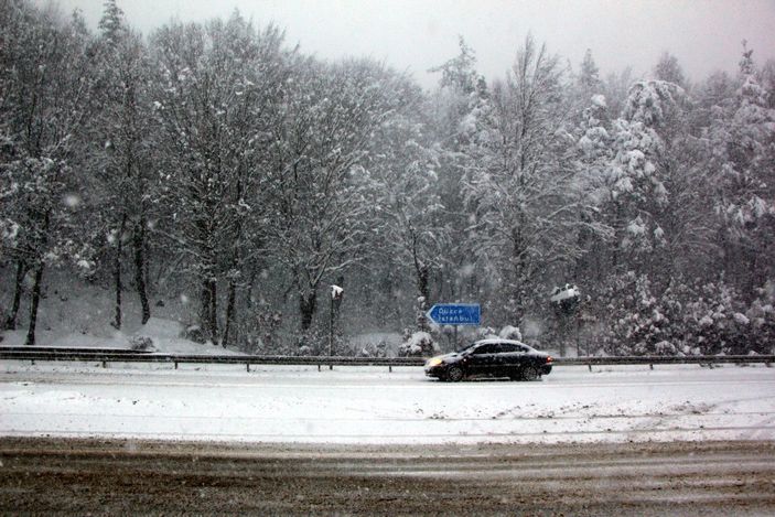 Bolu Dağı'nda kar yağışı ve sis -3