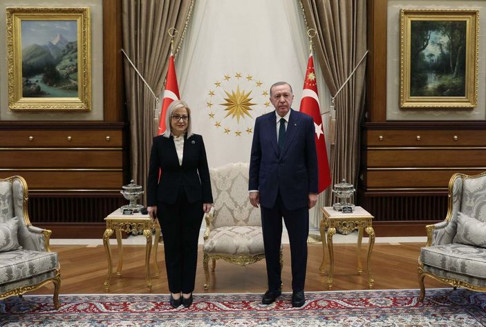 Cumhurbaşkanı Erdoğan, Arnavutluk Meclis Başkanı Nikolla'yı kabul etti -1