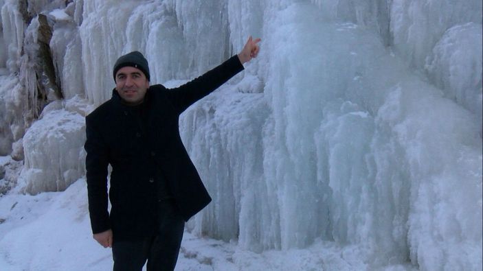 Muş’ta şelale ve dere buz tuttu -4