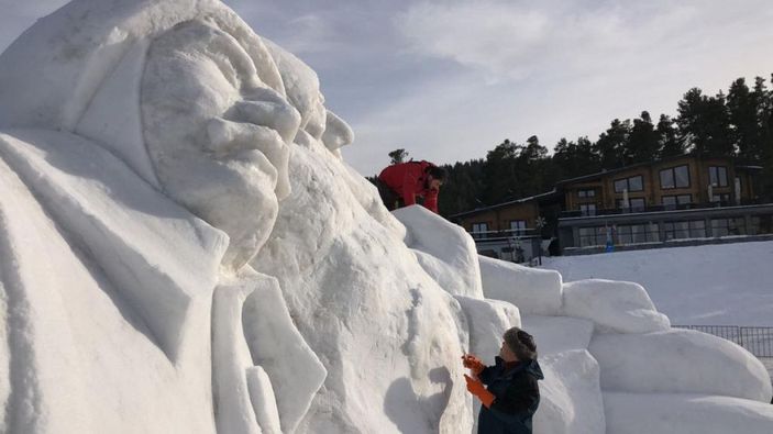 Sarıkamış'ta 'karı yorgan edenler' şehit asker heykeli tamamlandı -8