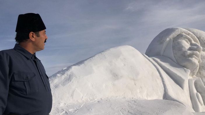 Sarıkamış'ta 'karı yorgan edenler' şehit asker heykeli tamamlandı -7