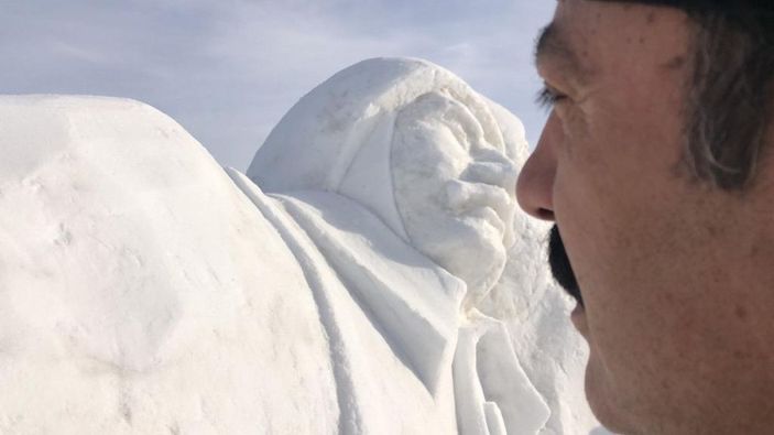 Sarıkamış'ta 'karı yorgan edenler' şehit asker heykeli tamamlandı -10