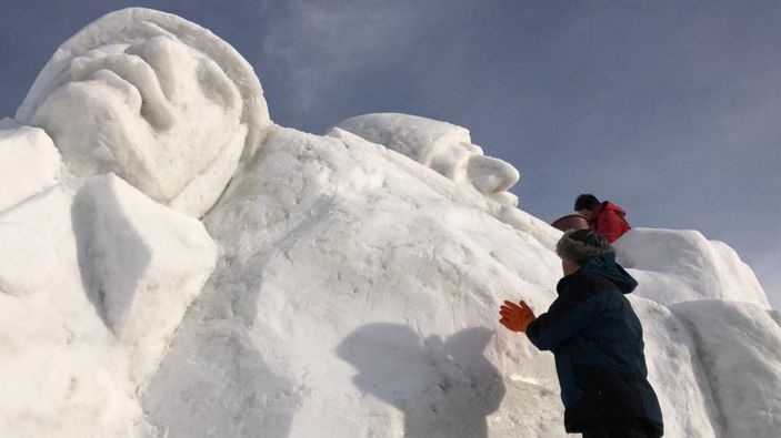 Sarıkamış'ta 'karı yorgan edenler' şehit asker heykeli tamamlandı -4