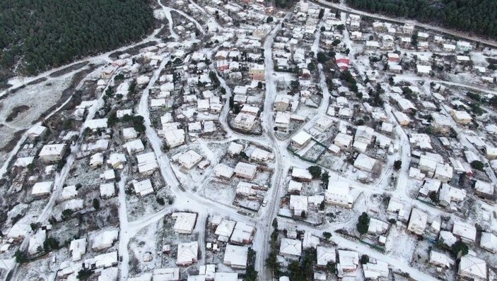 Kar yağışıyla Aydos Ormanı’nda kartpostallık görüntüler havadan görüntülendi -3