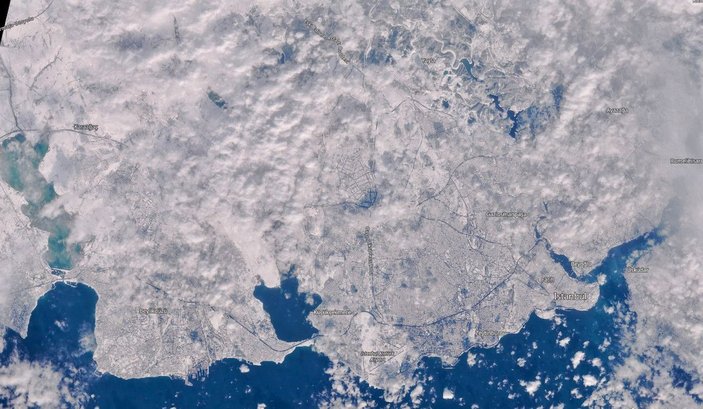 Eğirdir Gölü'nün uydu görüntülerinde buz tutmaya başladığı görüldü -2