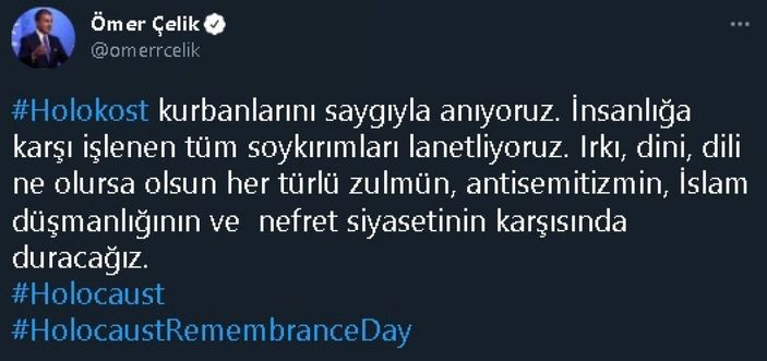 AK Parti'li Çelik, Holokost kurbanlarını andı -1