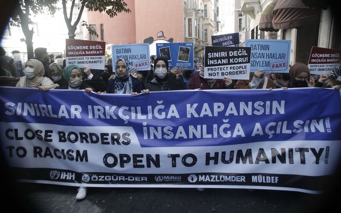Yunanistan Konsolosluğu önünde mülteci ölümleri protestosu -7