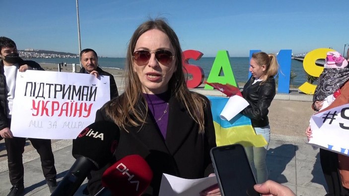 Samsun'da yaşayan Ukraynalılardan Rusya protestosu -7