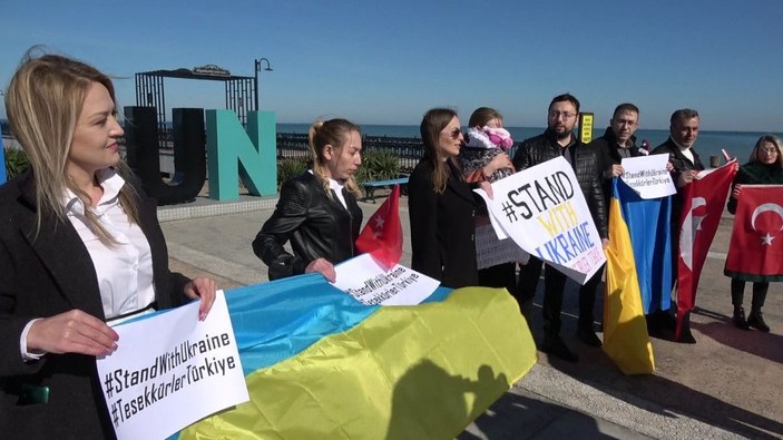 Samsun'da yaşayan Ukraynalılardan Rusya protestosu -6