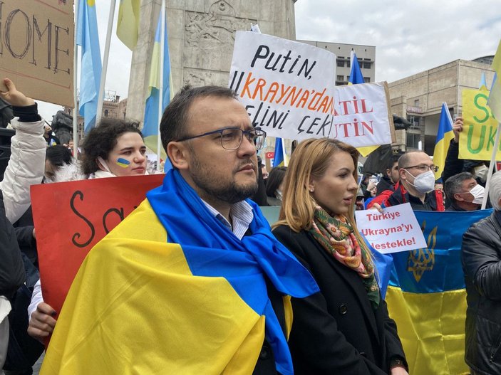 Ankara'da yaşayan Ukraynalılardan 'Rusya' protestosu -4