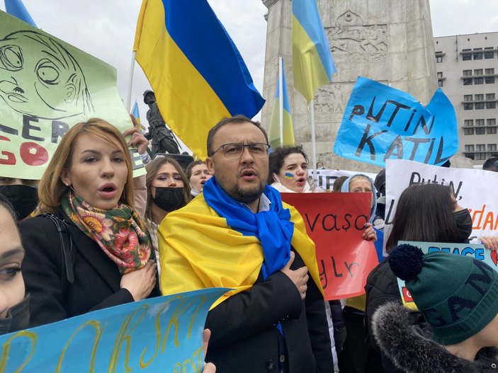 Ankara'da yaşayan Ukraynalılardan 'Rusya' protestosu -2