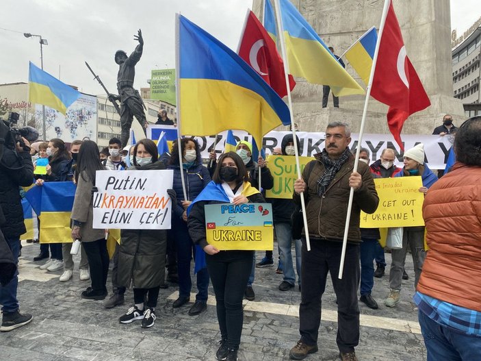 Ankara'da yaşayan Ukraynalılardan 'Rusya' protestosu -9