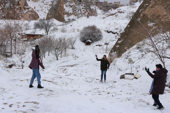 Kapadokya beyaza büründü -9