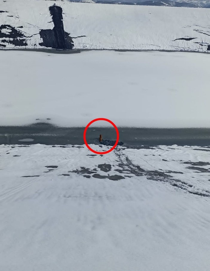 Buz kırılınca gölete düşen köpek, donmak üzereyken kurtarıldı -3