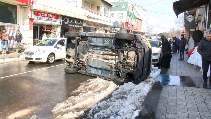 Sarıyer'de taksi kazası kamerada -3