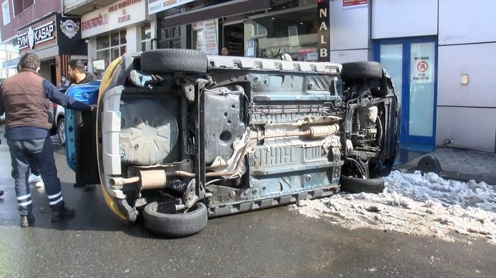 Sarıyer'de taksi kazası kamerada -6