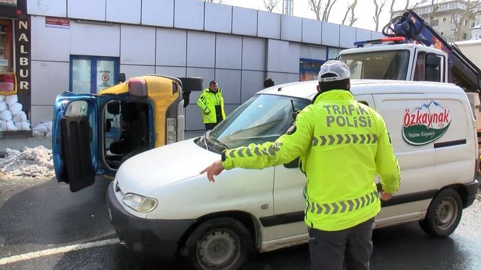 Sarıyer'de taksi kazası kamerada -5