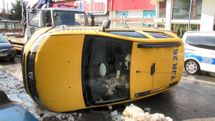 Sarıyer'de taksi kazası kamerada -4