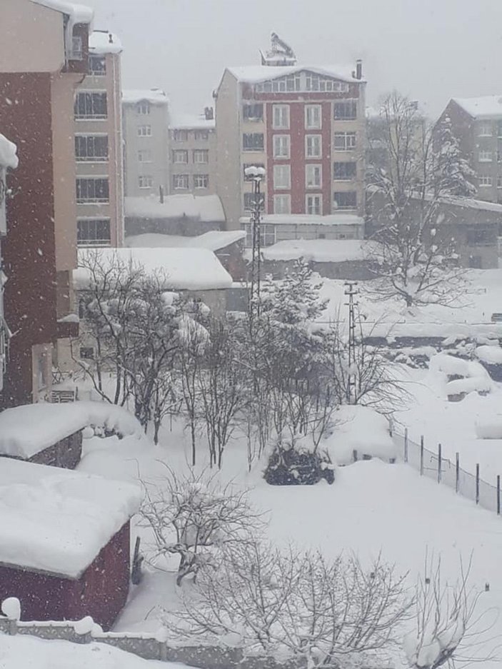 Doğu Karadeniz'de kar esareti; beyaz örtü altındaki taksisini aradı -8