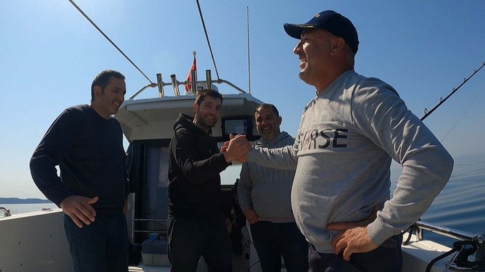 Saros Körfezi'nde yarım tonluk köpek balığı yakaladılar -9