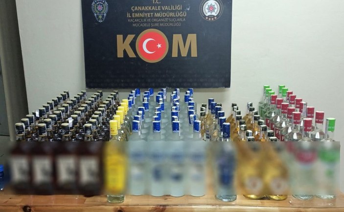 Çanakkale'de kaçak içki operasyonu -1