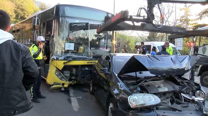 Sarıyer'de İETT otobüsü 16 araca çarptı (1) -2