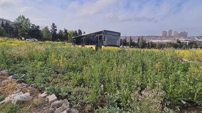 Sultangazi'de İETT otobüsü araziye uçtu; ekinleri zarar gören kadının tepkisi    -4