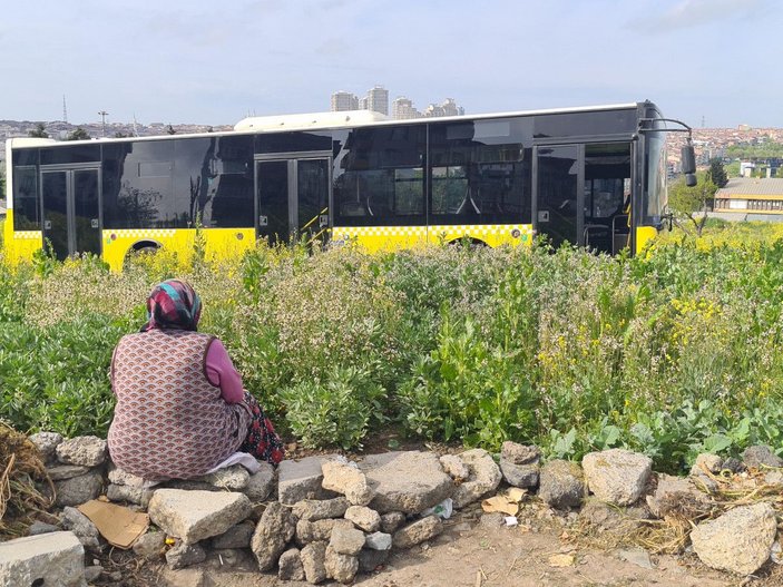 Sultangazi'de İETT otobüsü araziye uçtu; ekinleri zarar gören kadının tepkisi    -9