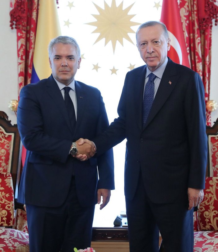 Fotoğraf//Cumhurbaşkanı Erdoğan Kolombiya Cumhurbaşkanı Ivan Duque'yi kabul etti -3