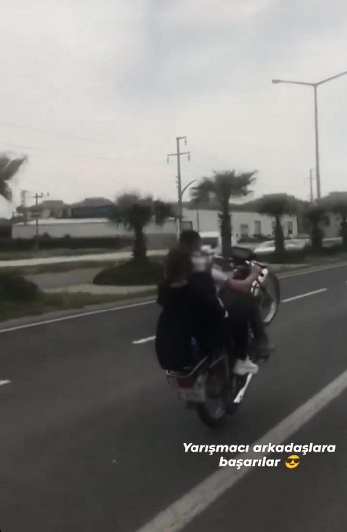 Motosiklet üzerindeki tehlikeli hareketlerini sosyal medyada paylaştı, polis ceza yazdı -2
