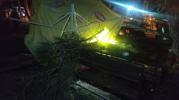 Bursa'da çay bahçesinde oturanların üzerine ağaç devrildi: 2 yaralı