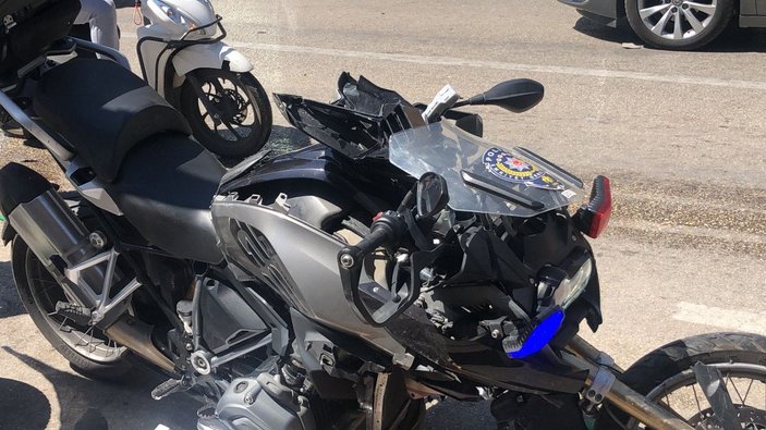 Göreve giden motosikletli asayiş timi kaza yaptı; 2 polis yaralandı -7