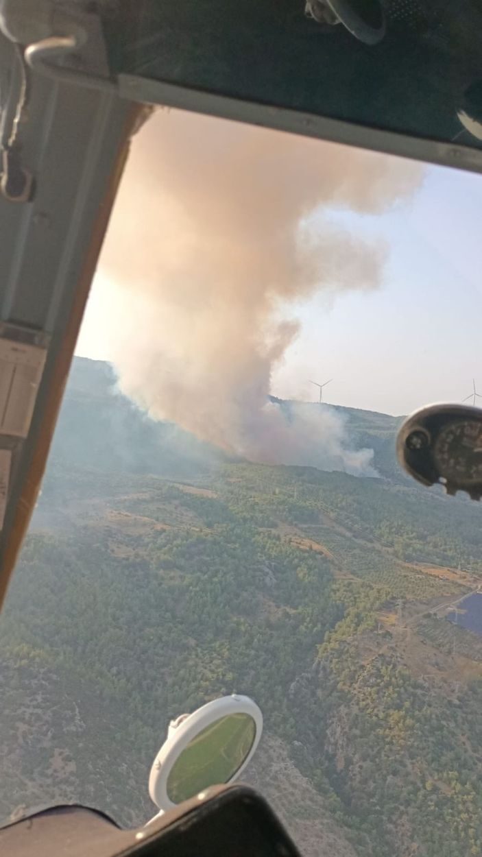 i Söke’deki yangına 7 helikopter ve 4 uçakla müdahale devam ediyor -2