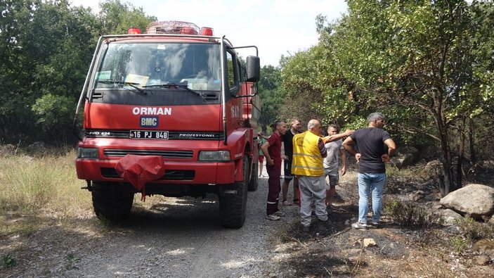 Bursa'da iki noktada orman yangını; kaplumbağayı alevlerden kurtardı -10