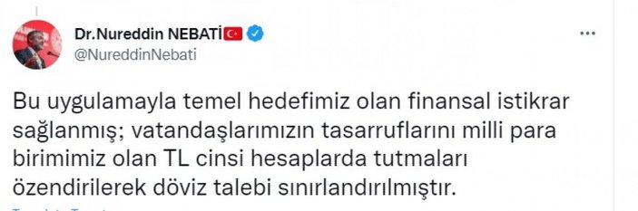 Bakan Nebati: KKM uygulaması finansal istikrarın tesis edilmesinde etkin rol oynamıştır -2