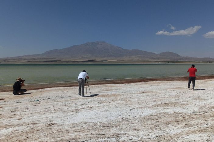 Arin Gölü'nü mesken tutan flamingolar, fotoğrafçıların kadrajında -10
