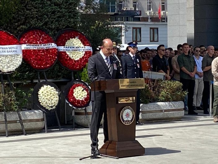 Şehit bekçi için İstanbul Emniyet Müdürlüğü'nde tören -9